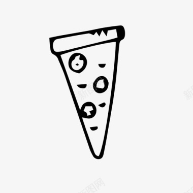 披萨片涂鸦垃圾食品图标图标