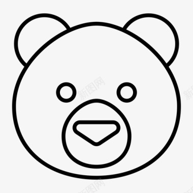 熊动物脸图标图标