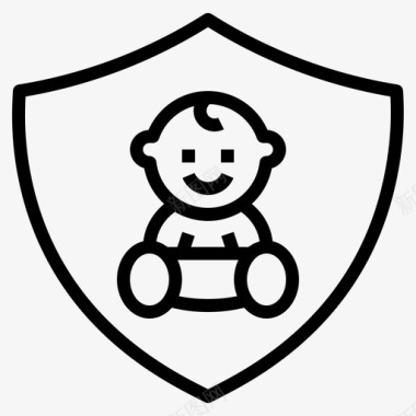 婴儿安全保险保护图标图标