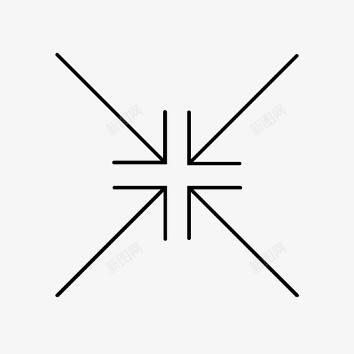 四个箭头方向最小化图标svg_新图网 https://ixintu.com 四个箭头 方向 最小化