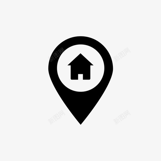 别针家房子图标svg_新图网 https://ixintu.com 位置 别针 地图别针 家 房子