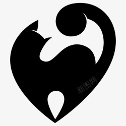 猫心形猫，狗，猫狗，心形高清图片