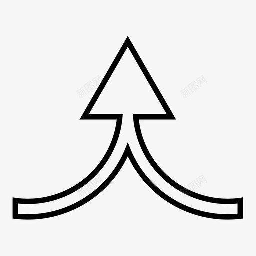 连接箭头向上聚合合并图标svg_新图网 https://ixintu.com 合并 箭头轮廓 联合 聚合 连接 连接箭头向上