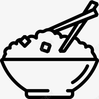 亚洲米饭烹饪饮料图标图标