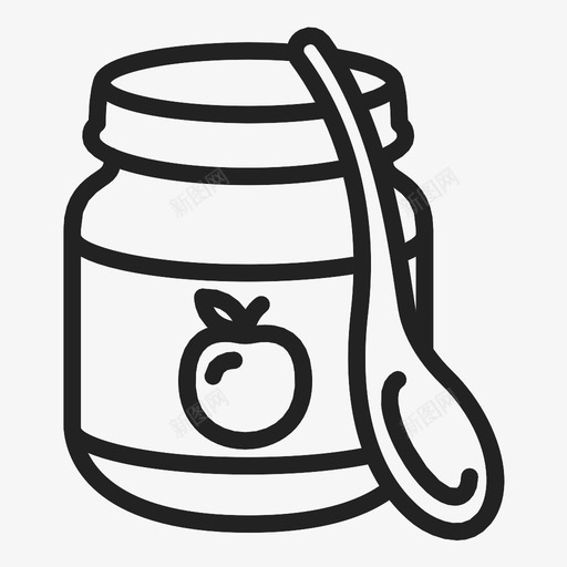 婴儿食品苹果罐头图标svg_新图网 https://ixintu.com 婴儿食品 汤匙 罐头 苹果