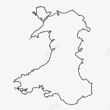 威尔士地图英国轮廓图图标图标