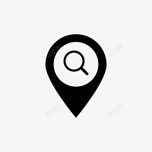定位放大镜地图定位图标svg_新图网 https://ixintu.com 地图定位 定位 搜索 放大镜