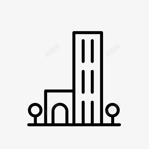 建筑商业城市图标svg_新图网 https://ixintu.com 商业 城市 城镇 塔楼 建筑 高层建筑
