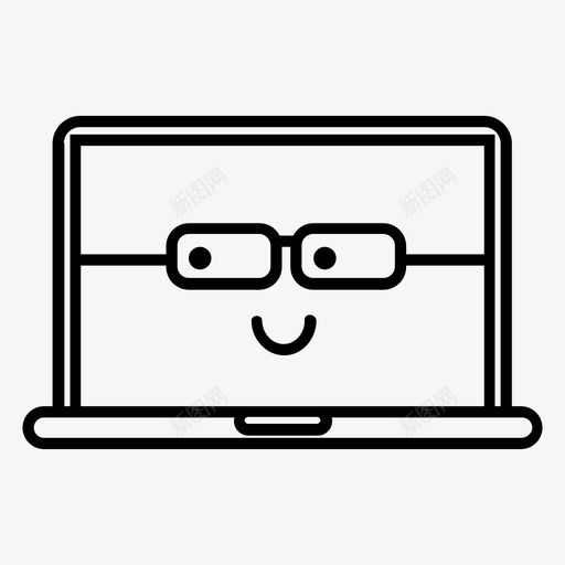书呆子电脑怪人图标svg_新图网 https://ixintu.com mac macbook 书呆子 怪人 电脑 眼镜