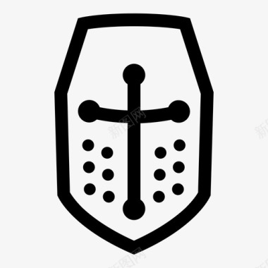 头盔基督徒十字军战士图标图标