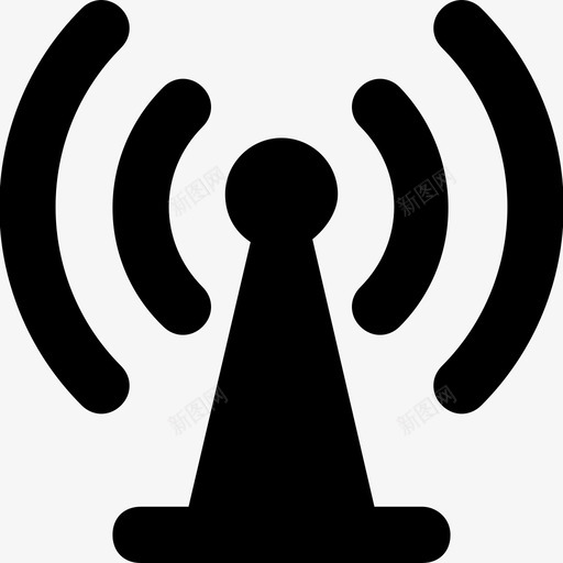 wifi塔天线通信图标svg_新图网 https://ixintu.com wifi塔 信号 天线 网络和通信材料字形图标 通信