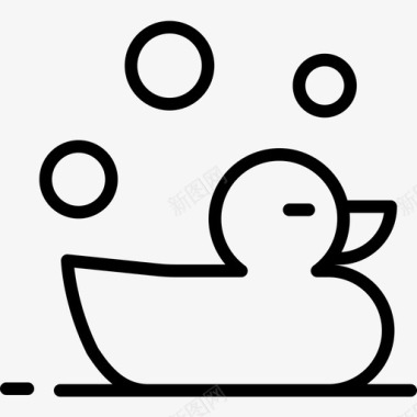 橡胶鸭浴缸浴室图标图标