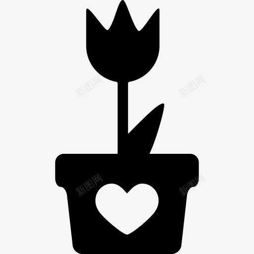 带着一颗心的花盆做我的情人图标svg_新图网 https://ixintu.com 做我的情人 带着一颗心的花盆