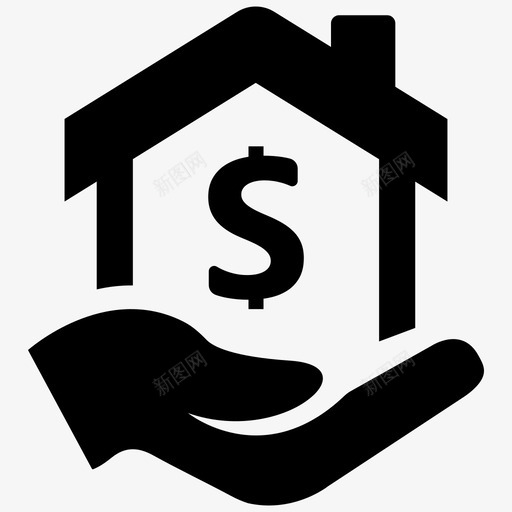 投资房屋贷款图标svg_新图网 https://ixintu.com 价格 房地产 房屋 投资 抵押 贷款