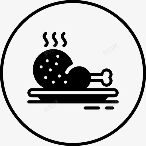 鸡肉菜肴食物图标svg_新图网 https://ixintu.com 腿 菜肴 食物 餐厅 餐厅第4卷 鸡肉
