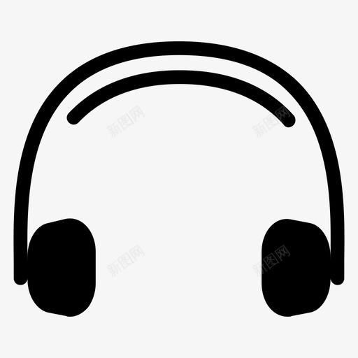 耳机音乐播放器图标svg_新图网 https://ixintu.com 播放器 电子符号图标 耳机 语音 音乐
