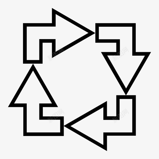 方形循环循环刷新图标svg_新图网 https://ixintu.com 刷新 循环 方形循环 旋转 箭头轮廓 重复