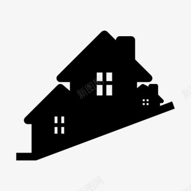 住宅建筑山丘图标图标