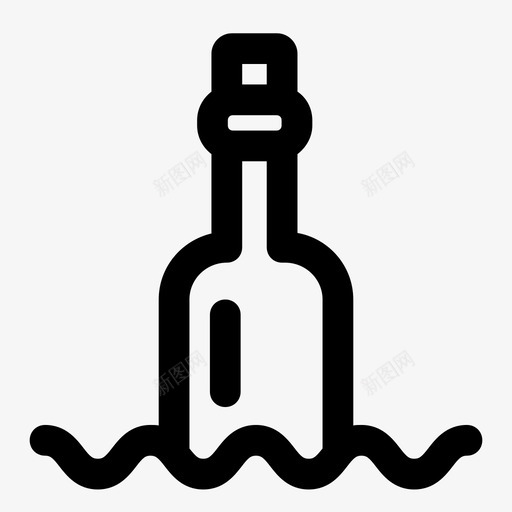酒瓶救命瓶子里的信息图标svg_新图网 https://ixintu.com 救命 求救 瓶子里的信息 酒瓶