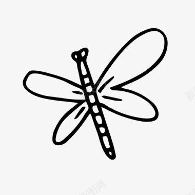 蜻蜓小虫涂鸦图标图标