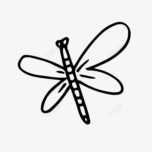 蜻蜓小虫涂鸦图标svg_新图网 https://ixintu.com 园艺涂鸦 小虫 昆虫 涂鸦 花园 蜻蜓