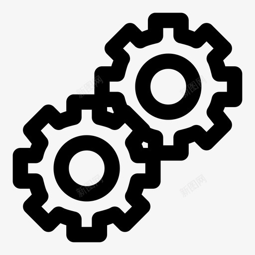齿轮机械修理图标svg_新图网 https://ixintu.com 修理 机械 调整 齿轮