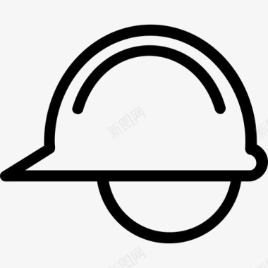 安全帽头盔工业平滑线图标集图标