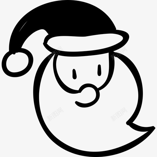 圣诞老人脸手绘圣诞节图标svg_新图网 https://ixintu.com 圣诞老人脸 手绘圣诞节