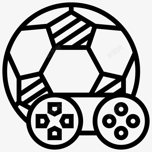 运动视频游戏足球游戏控制器图标svg_新图网 https://ixintu.com 游戏控制器 游戏板 足球 运动视频游戏