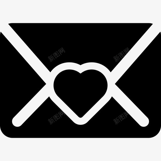 有心形标志的信封圣瓦伦丁图标svg_新图网 https://ixintu.com 圣瓦伦丁 有心形 标志的信封