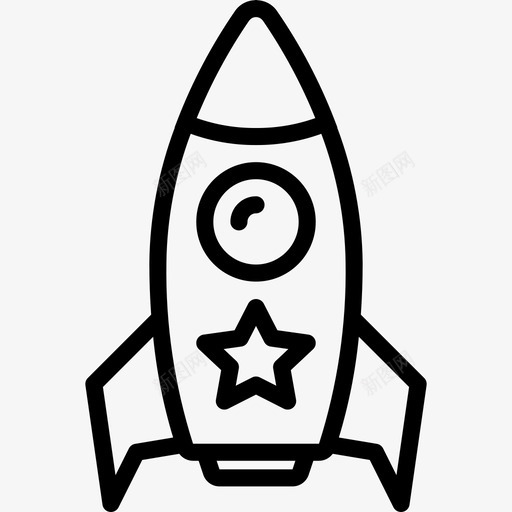 玩具太空火箭儿童玩具大纲图标svg_新图网 https://ixintu.com 儿童 玩具大纲 玩具太空火箭
