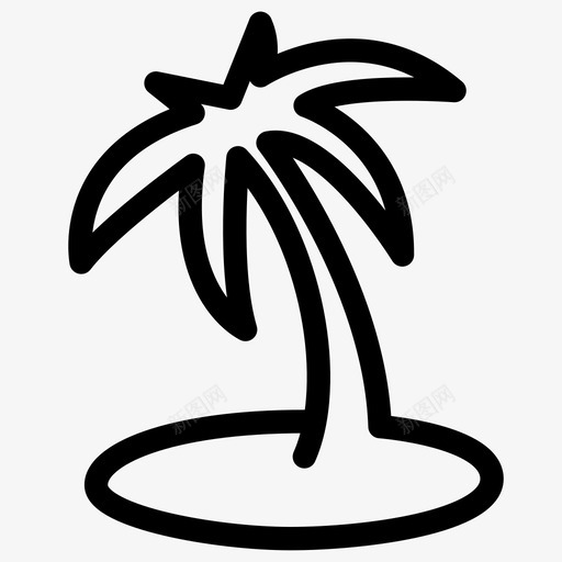 海岸岛屿棕榈树图标svg_新图网 https://ixintu.com 岛屿 棕榈树 海岸 野餐和庆祝活动