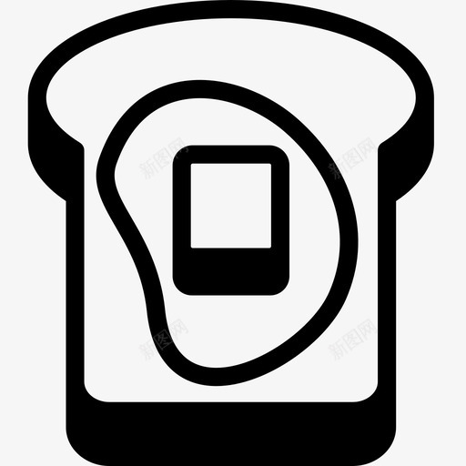黄油吐司面包和黄油早餐图标svg_新图网 https://ixintu.com 早餐 面包和黄油 食物 食物铭文 黄油吐司