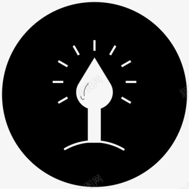 蜡烛烛光装饰图标图标