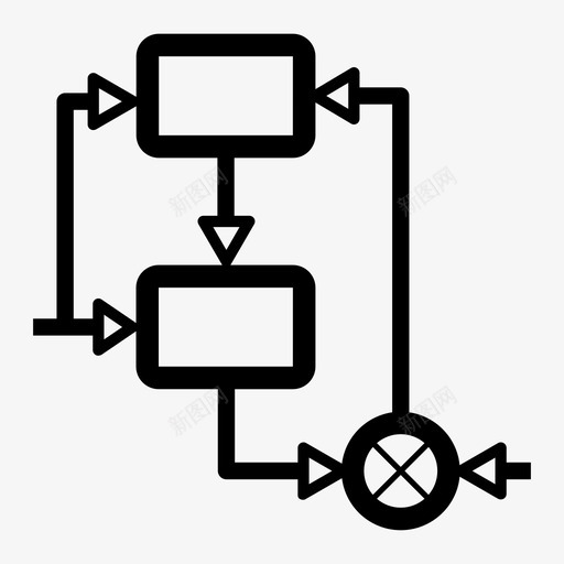 自适应算法数据流程图标svg_新图网 https://ixintu.com 人工智能 层次结构 数据 流程 自适应算法