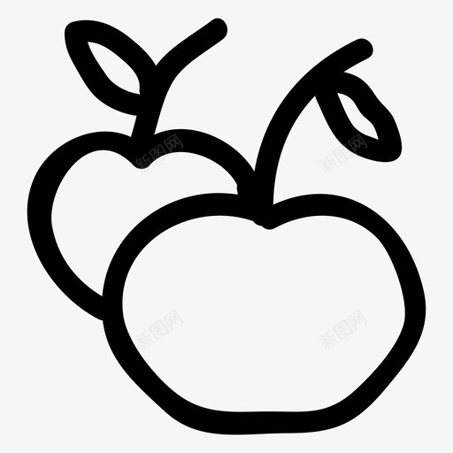 苹果樱桃水果图标svg_新图网 https://ixintu.com 健康 樱桃 水果 甜蜜 苹果 酒店餐厅手绘