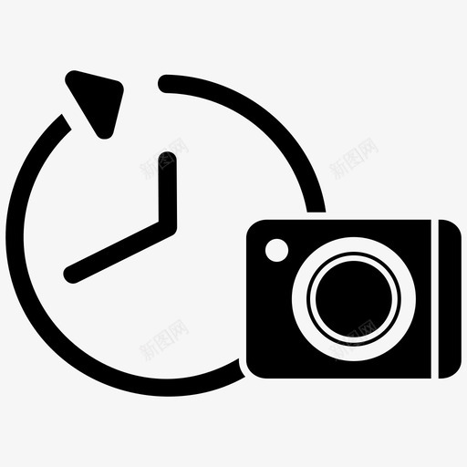 延时相机摄影图标svg_新图网 https://ixintu.com 定时器 延时 摄影 相机 视频