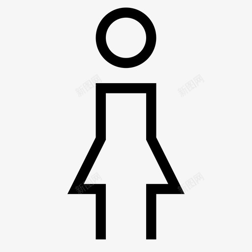女人女孩厕所图标svg_新图网 https://ixintu.com 厕所 厕所标志 女人 女孩
