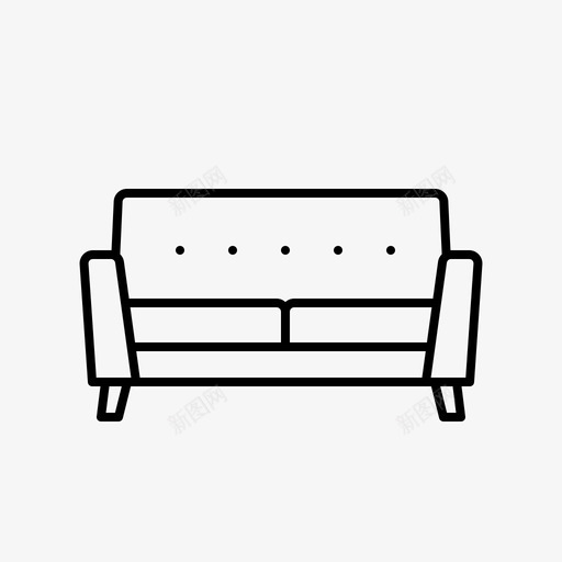 现代双人沙发扶手椅休息室图标svg_新图网 https://ixintu.com 休息室 家居装饰和家具 扶手椅 现代双人沙发