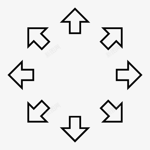 径向箭头展开分解图标svg_新图网 https://ixintu.com 分解 展开 径向箭头 源 箭头轮廓 辐射