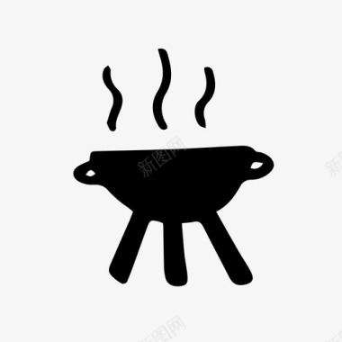 烧烤野营烹饪图标图标