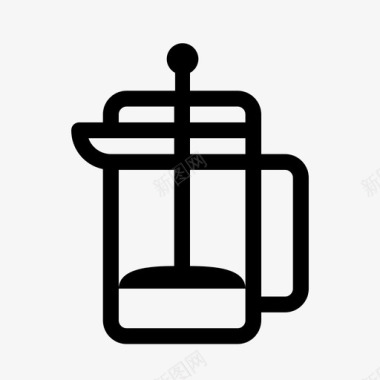 法式印刷机咖啡机图标图标