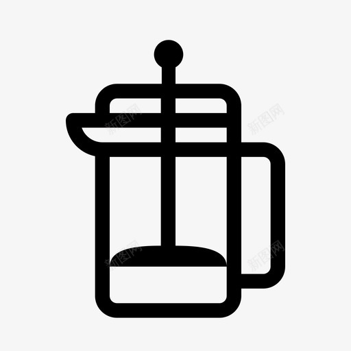 法式印刷机咖啡机图标svg_新图网 https://ixintu.com 咖啡机 法式印刷机