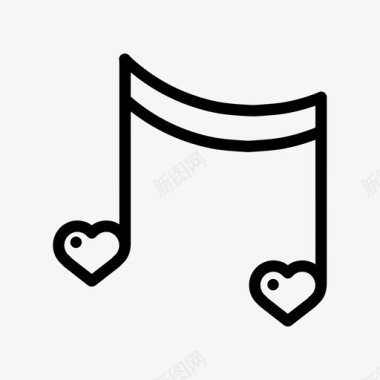 音乐笔记心脏婚礼图标图标