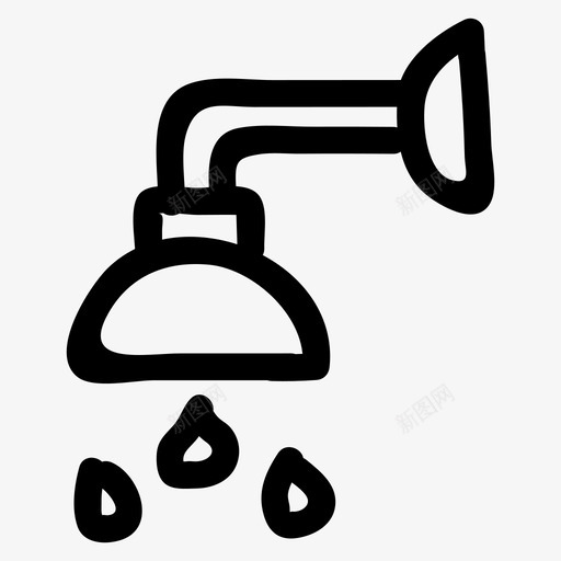 雨水浴缸浴室图标svg_新图网 https://ixintu.com 冲洗器 水 浴室 浴缸 滴水器 酒店餐厅手绘 雨水