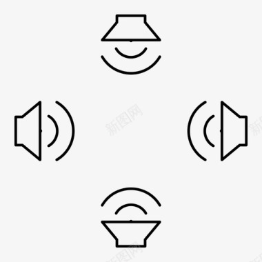 环绕音响系统音响扬声器图标图标