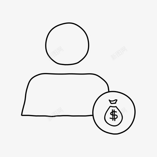 货币用户帐户个人资料图标svg_新图网 https://ixintu.com 个人资料 帐户 货币用户 购物