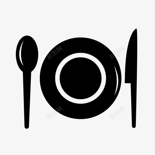 盘子吃的刀图标svg_新图网 https://ixintu.com 刀 勺子 吃的 盘子 餐馆