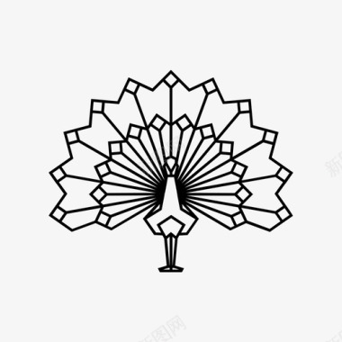 孔雀亚洲鸟图标图标