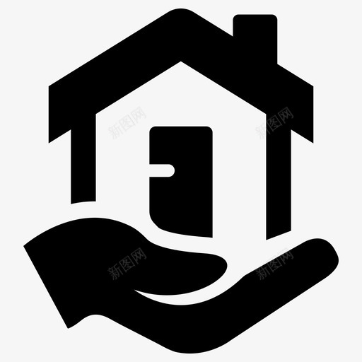 房子手贷款图标svg_新图网 https://ixintu.com 房地产 房子 手 贷款